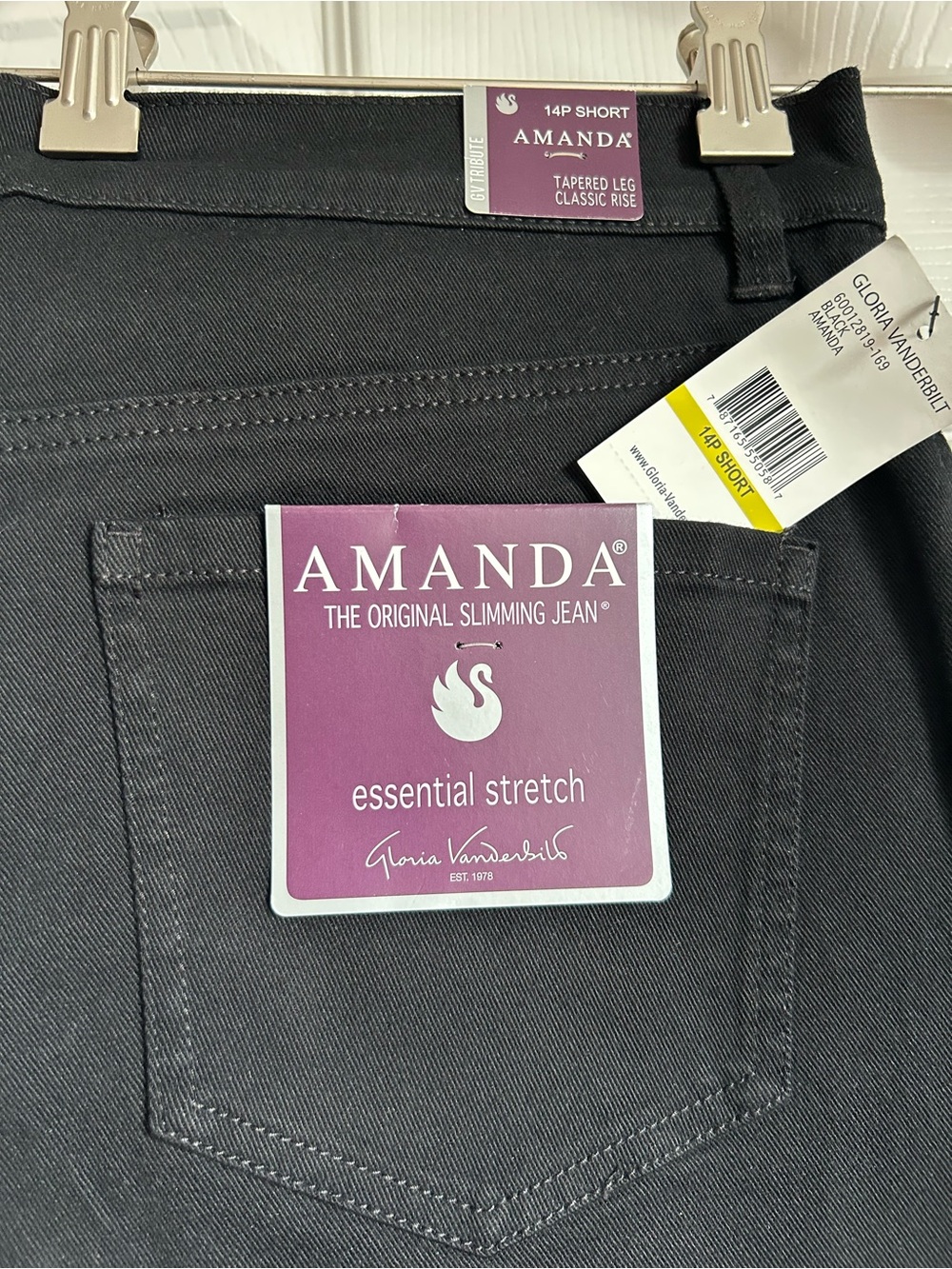 Gloria Vanderbilt Amanda Essential Stretch Slimming Jeans — Black